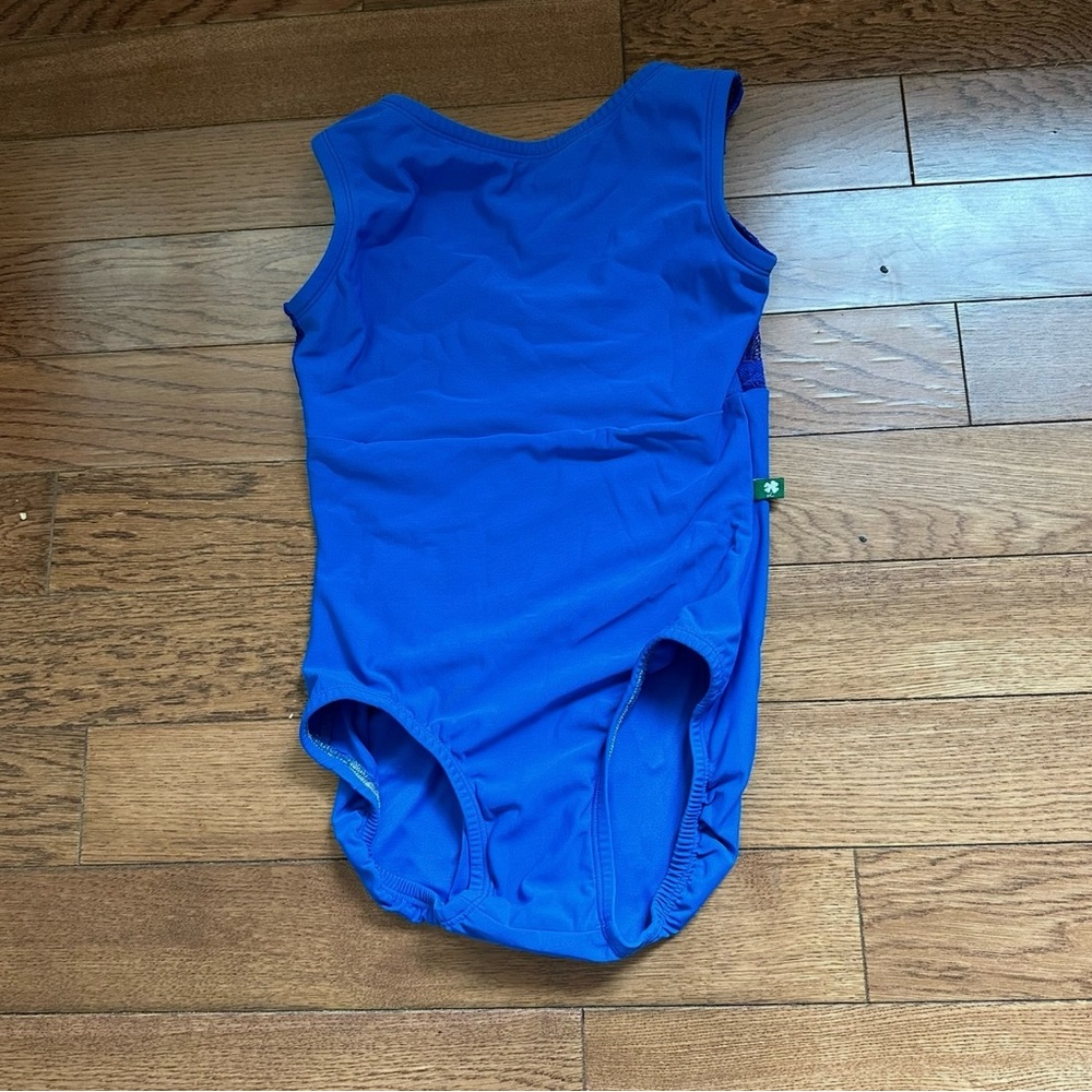 Luckyleo Royal Blue Lace Back High Neck Sleeveless Leotard Size Adult Small